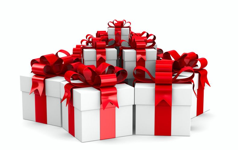 Cadeaupakketjes met rode strik