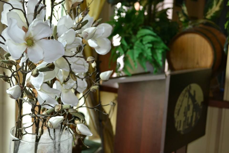 Detail van het interieur met bloemen